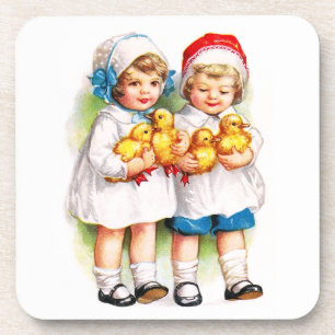 Porta-copo Ellen H. Clapsaddle: Crianças com patinhos