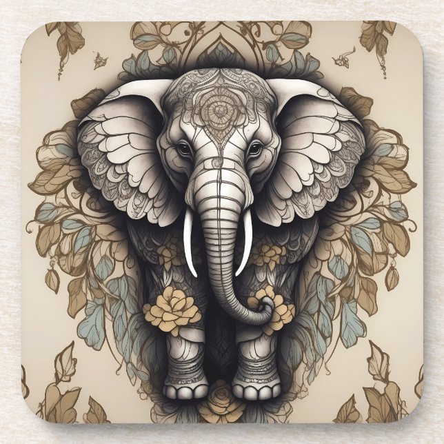 Porta-copo Elphant Mandala (Frente)