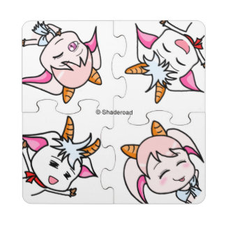 PORTA COPO EM QUEBRA-CABEÇA こかげのやぎ コースター