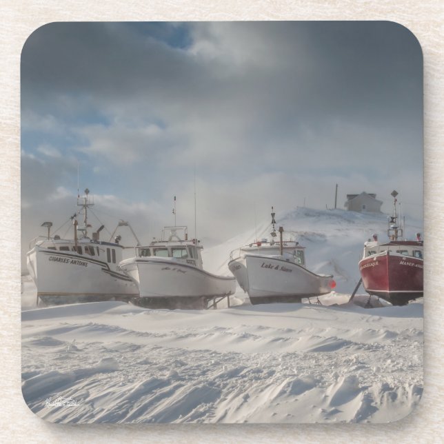 Porta-copo embarcações de pesca na neve (Frente)