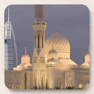 Porta-copo Emirados Árabes Unidos, Dubai. Mesquita à noite co