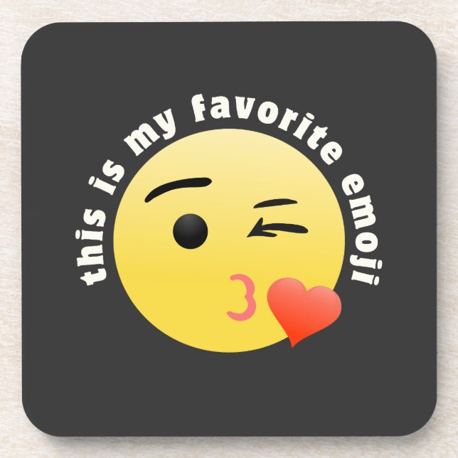 Porta-copo Emoji de Coração Beijando (Frente)