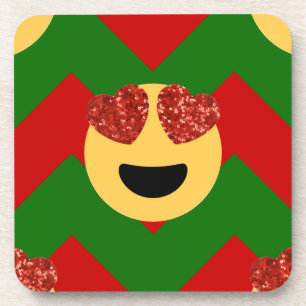 Porta-copo emoji do coração de natal