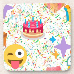 Porta-copo emoji do feliz aniversario