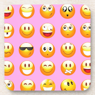 Porta-copo emoji rosa pastel
