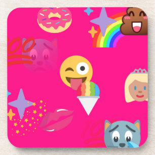 Porta-copo emoji rosa quente