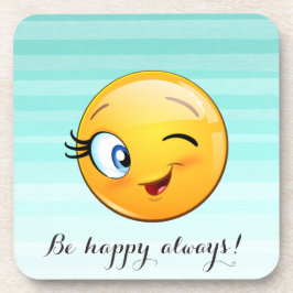 Porta-copo Emoji Vencendo Adorável Seja feliz sempre