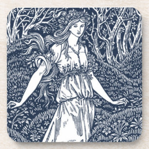 Porta-copo Encantadora mulher da floresta ao estilo de Willia