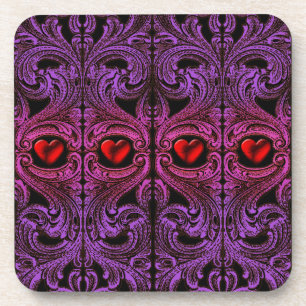 Porta-copo Enfeite Roxo Goth com Coração