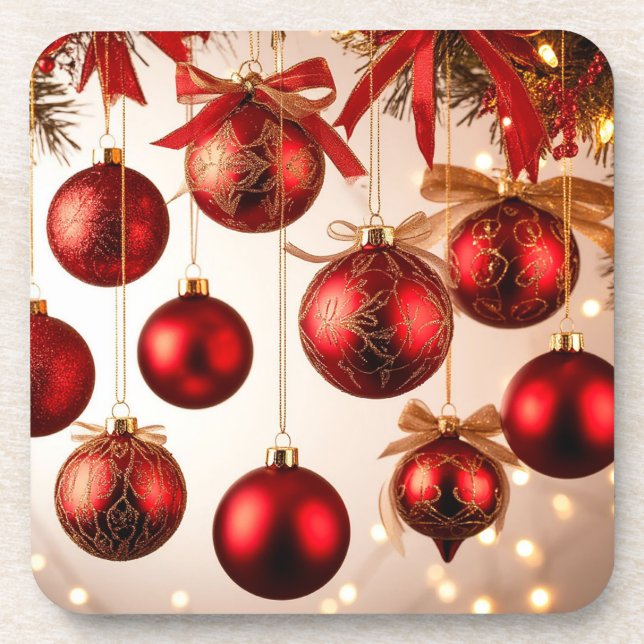 Porta-copo Enfeites de Natal Elegantes (Frente)