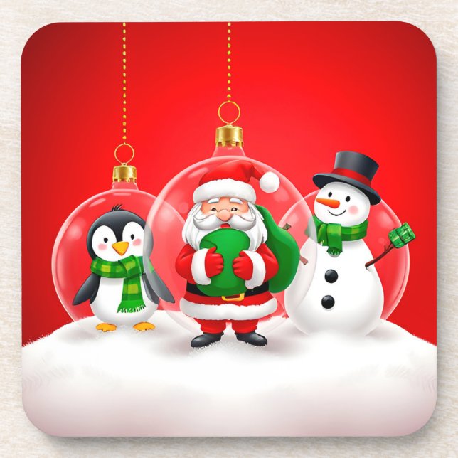 Porta-copo Enfeites Festivos de Natal (Frente)
