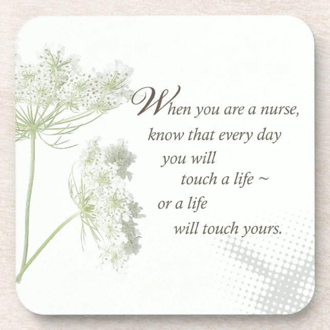 Porta-copo Enfermeira toca vida com flores selvagens (Frente)