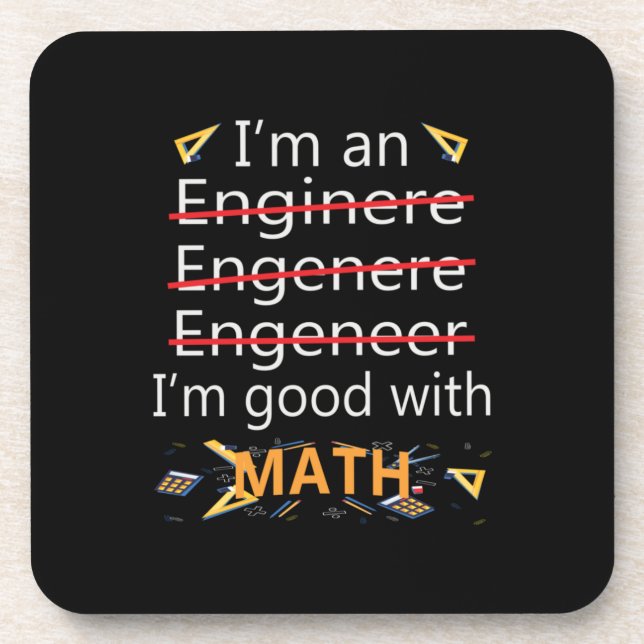 Porta-copo Engenheiro É Bom Com Matemática (Frente)