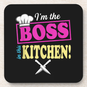 Porta-copo Engraçado Eu Sou O Chefe Neste Cozinhar De T-shirt