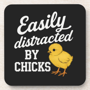 Porta-copo Engraçado "Facilmente Distraído Por Frangas" Humor