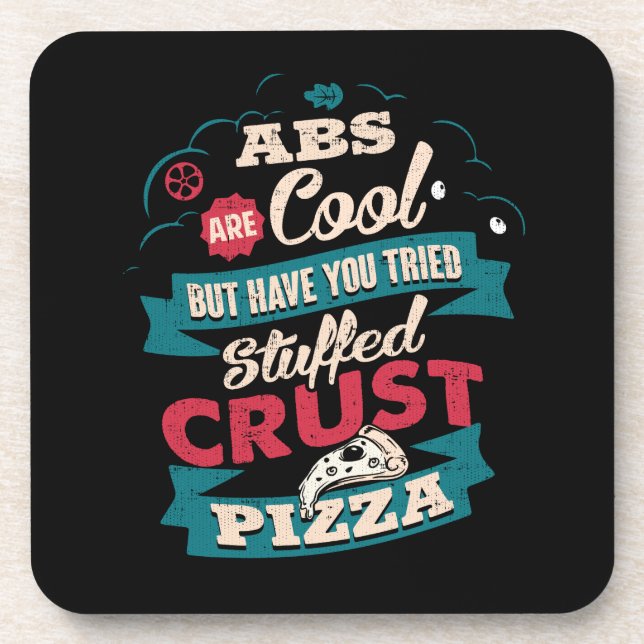 Porta-copo Engraçado Humor de Workout, Abs vs Pizza, Novidade (Frente)