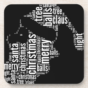 Porta-copo Engraçado Preto Branco Feliz Papais noeis de Natal