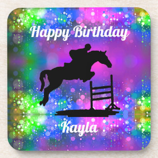 Porta-copo Equestrian Happy Birthday Horse Show Glitter
