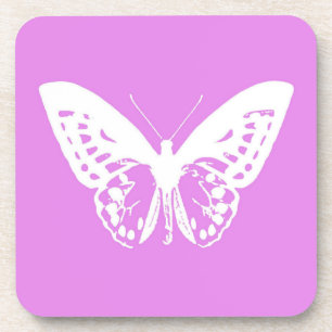 Porta-copo Esboço da borboleta, orquídea e branco