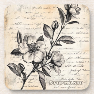 Porta-copo Esboço Floral Russo com Caligrafia - Idade (2)