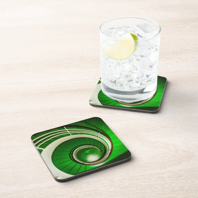 Porta-copo Escada Circular Verde (Lado Direito)