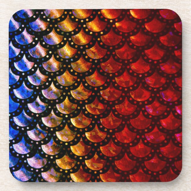 Porta-copo Escalas de Sereia Rústicas (Frente)