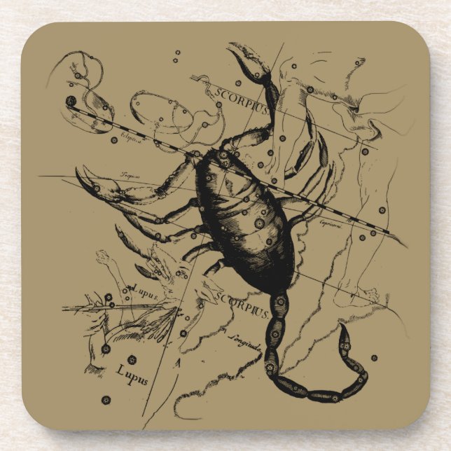 Porta-copo Escorpião Constelação Hevelius cerca de 1690 Vinta (Frente)