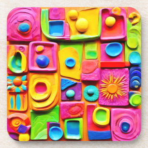 Porta-copo Escultura Colorida de Espelho: Estilo de Arte Cart