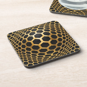 Porta-copo Esfera de Hexágono Dourado