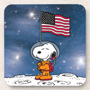 Porta-copo ESPAÇO Snoopy Com Astronauta De Bandeira