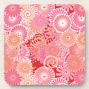Porta-copo Espelho, cor-de-rosa, coral, pêssego e creme