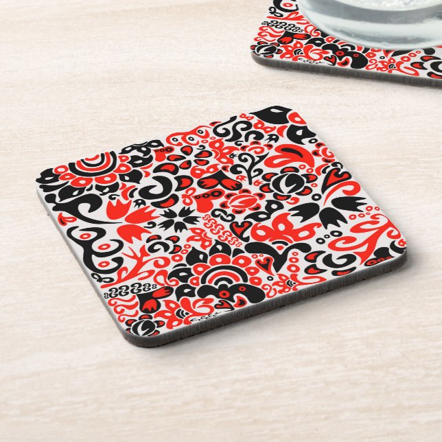 Porta-copo Espetáculo floral de arte popular ucraniana (Left Side)