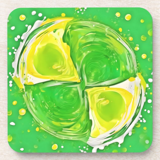 Porta-copo Espiral do verde limão (Frente)