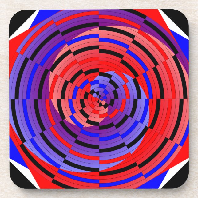 Porta-copo Espiral Red & Blue Counter de Kenneth Yoncich (Frente)