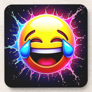 Porta-copo Espirro Alegre: Arte de Emoji Risonho