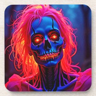 Porta-copo Esqueleto de areia com Design de cabelo rosa