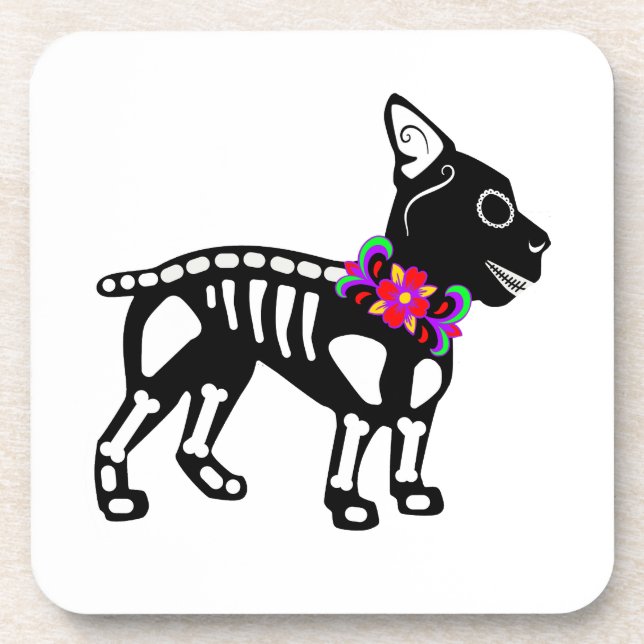 Porta-copo Esqueleto de Boston Terrier (Frente)