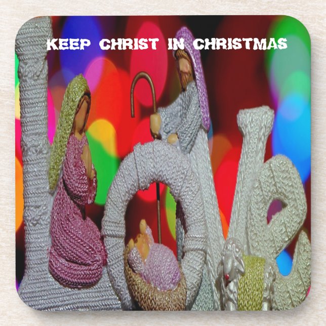 Porta-copo Essência do Natal Com Amor da Cena da Natividade (Frente)