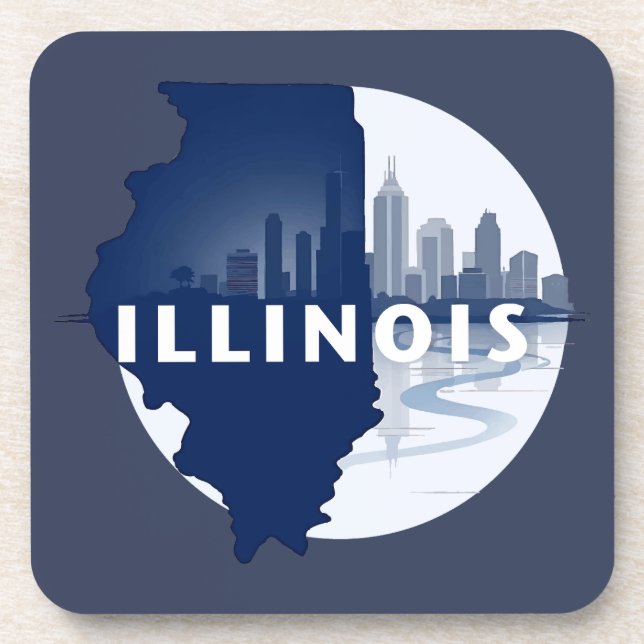 Porta-copo Estados Unidos da América do Illinois (Frente)