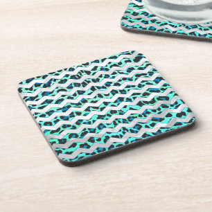 Porta-copo Estampa Leopardo Preto e Azul Turquesa