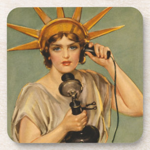 Porta-copo Estátua da Liberdade Vintage, Anúncio Patriótico d