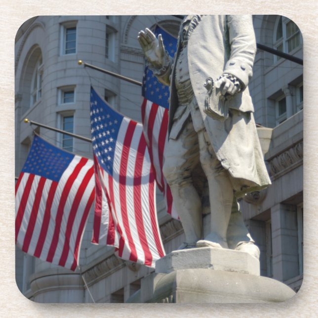Porta-copo estátua de Benjamin Franklin em Washington, DC (Frente)