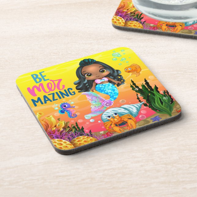 Porta-copo Esteja Mer-Congelando Sob O Mar A Sereia Pensada (Left Side)