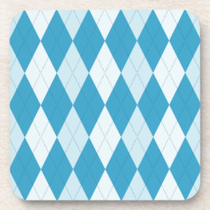 Porta-copo Estilo Argyle Azul Peacock Forma Diamante Pequena