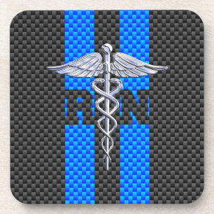 Porta-copo Estilo de Fibra de Carbono Caduceus Nurse RN Regis