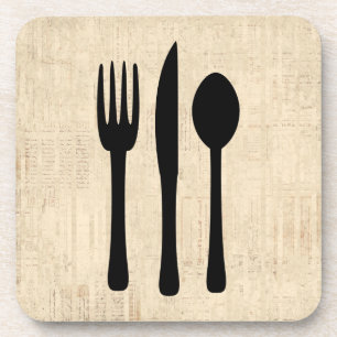 Porta-copo Estilo de Script de Arte Silverware do Fork Knife 