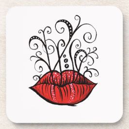 Porta-copo Estilo de Tatuagem de Desenho de Tinta de Lábios E