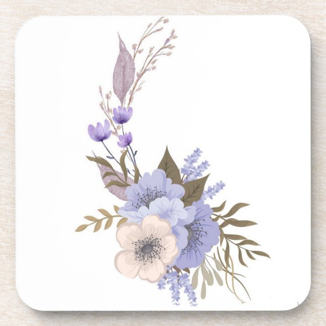 Porta-copo Estilo floral boutique roxo  (Frente)