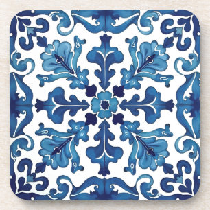 Porta-copo estilo italiano,Mediterrâneo,mosaico,azul,