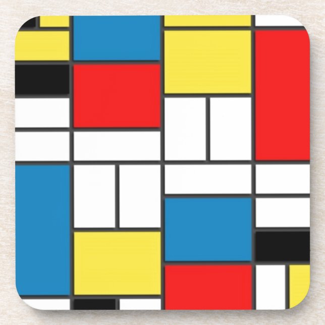 Porta-copo Estilo Mondrian (Frente)